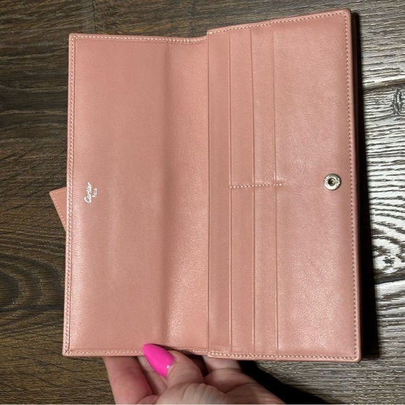 CARTIER Trinity Leather Bifold Long Wallet Rose pink Ladies - Picture 13 of 16